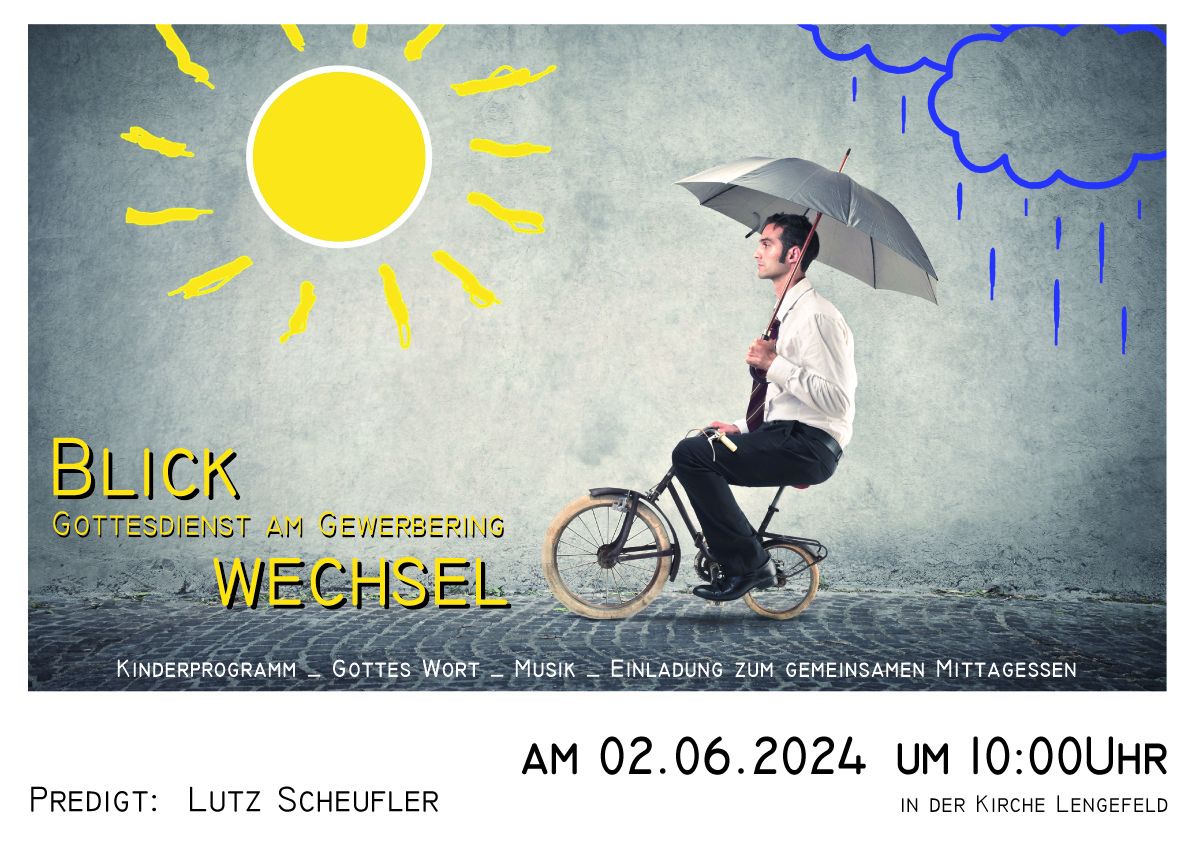 Plakat "Blickwechsel", Gottesdienst am Gewerbering, 2. Juni 2024