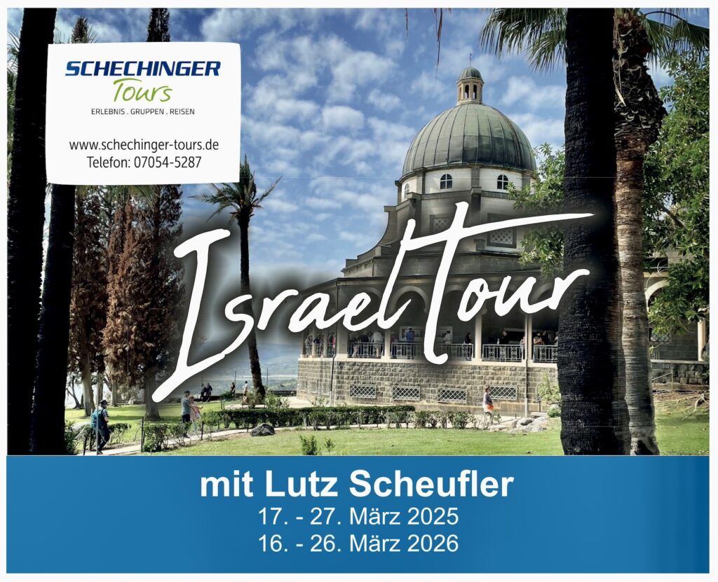 Werbung Israel-Tour mit Lutz Scheufler März 2025 und März 2026