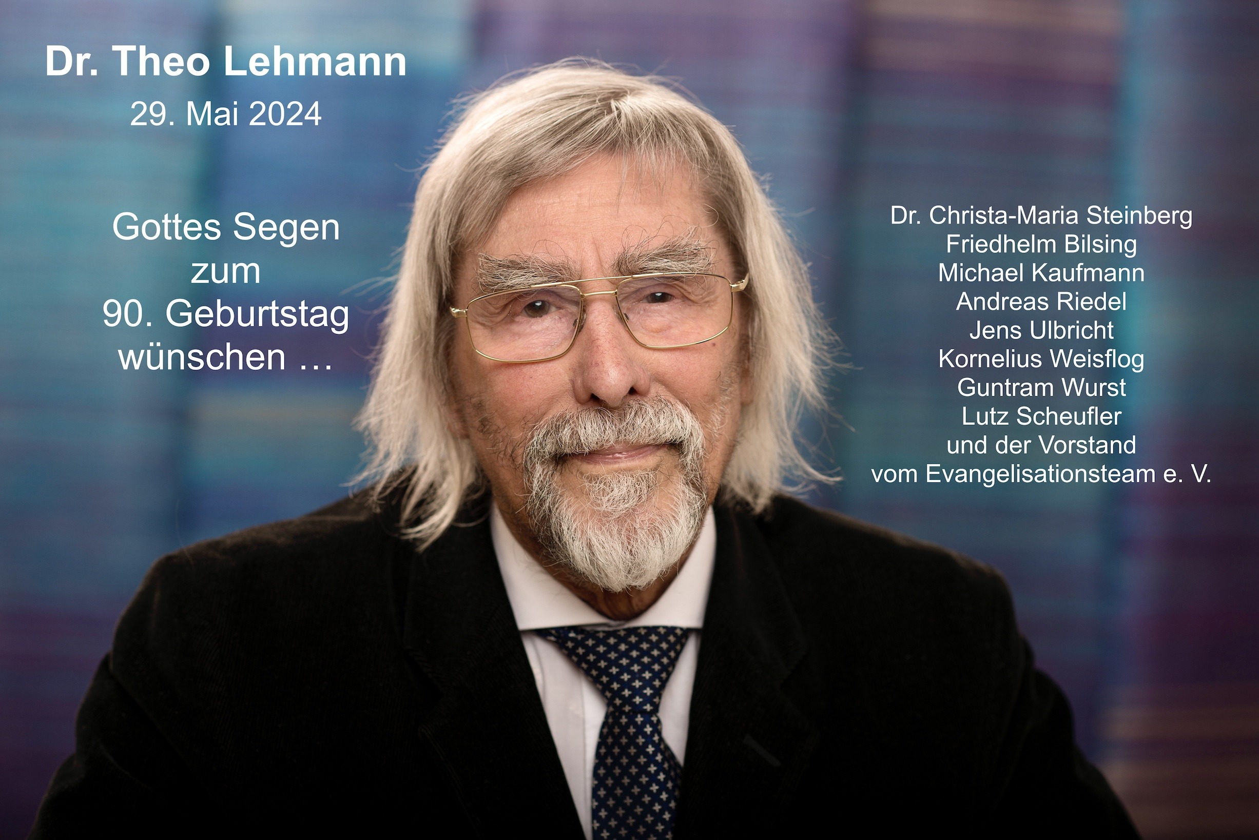 Glückwunschkarte 90. Geburtstag Theo Lehmann